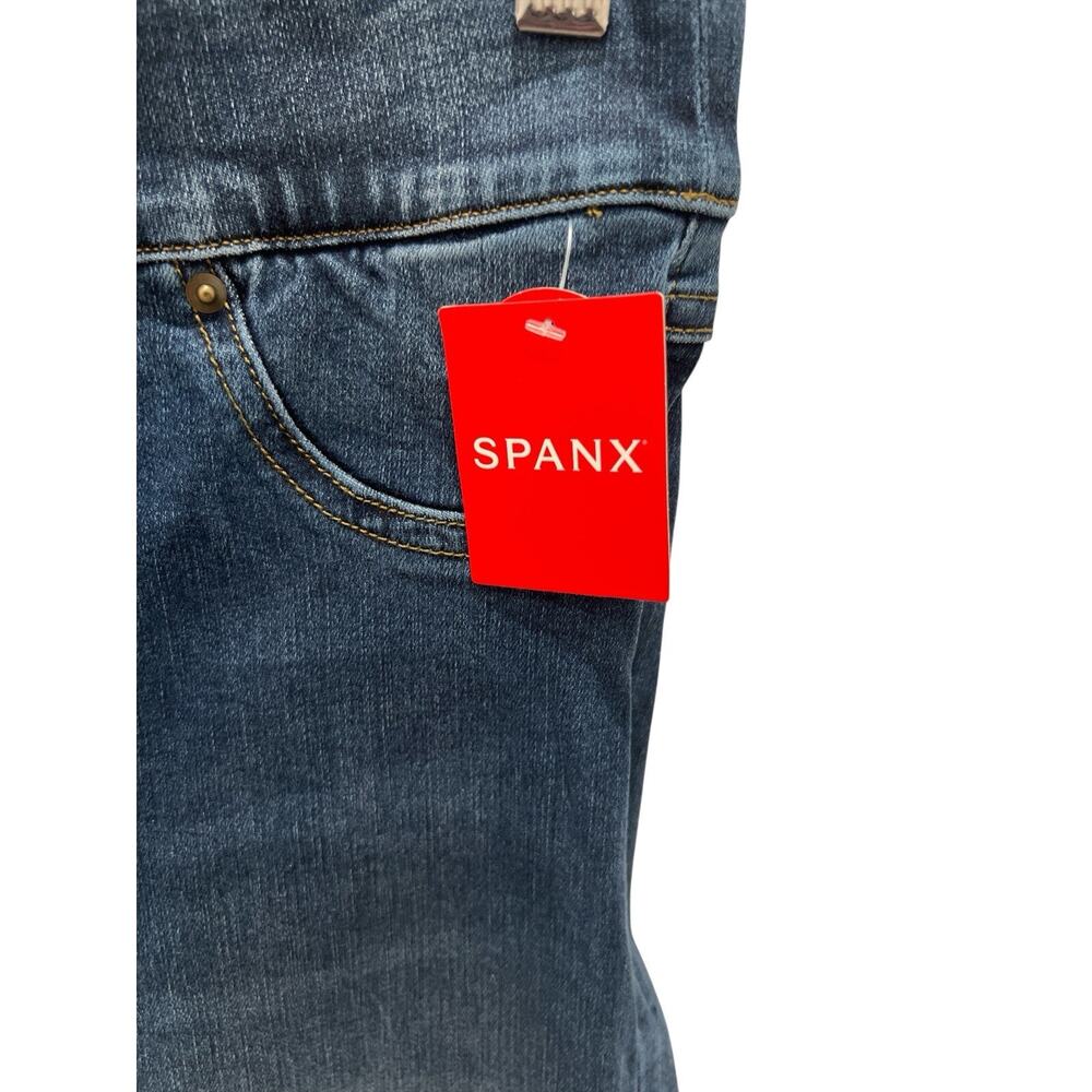Spanx-Distressed Denim Legging Pull On Jeans Medium Wash XS Stretch New - Picture 3 of 6
